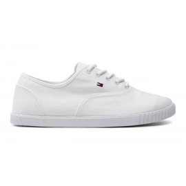 Sneaker stringata in tela Tommy Hilfiger W FW0FW07805YBS bianco