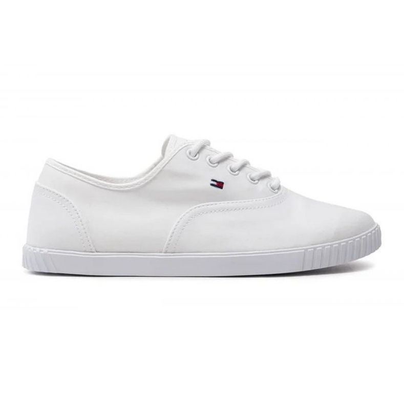 Sneaker stringata in tela Tommy Hilfiger W FW0FW07805YBS bianca