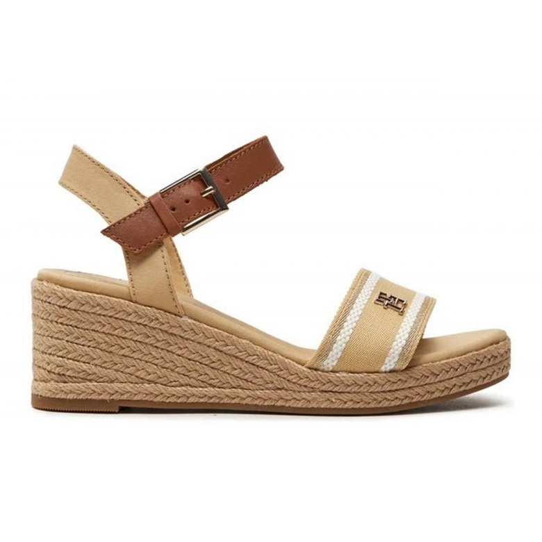 Tommy Hilfiger Sandalo con zeppa in tessuto W FW0FW08044ACR beige