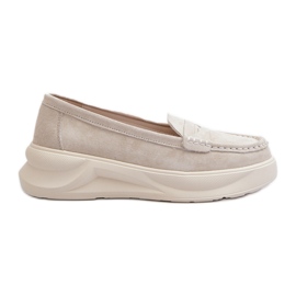 Mocassini da Donna in Pelle Scamosciata Filidia Beige Chiaro