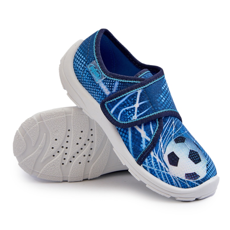 Pantofole in chiusura strappo per bambini Befado 974X312 Blu