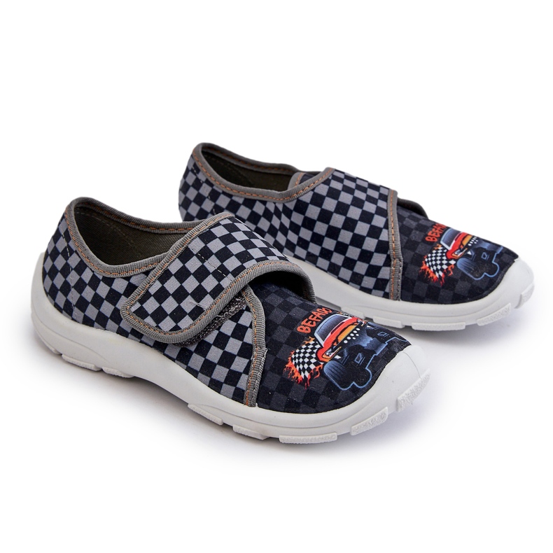 Comode pantofole da ragazzo con chiusura strappo Befado 974Y540 Grigio