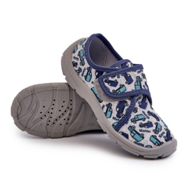 Pantofole in chiusura strappo per Bambini Befado 974X529 Grigio-Blu Navy