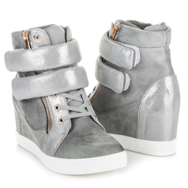 Sneakers alla moda in velcro grigio