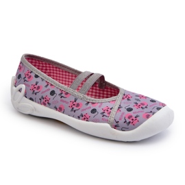 Befado Pantofole ballerine per bambine con gattini 116Y327 Grigio e Rosa