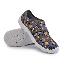 Comode pantofole da ragazzo con chiusura strappo Befado 974Y552 Grigio