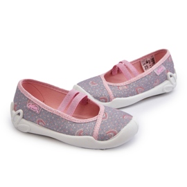 Pantofole ballerina con motivo Befado 116X328 Grigio e rosa