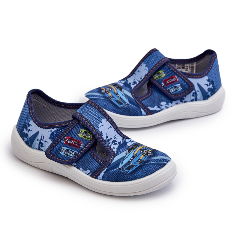 Pantofole con chiusura strappo per bambini Befado 911X022 Blu