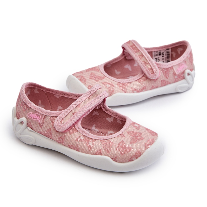 Pantofole ballerina Befado Butterfly per bambini 114X526 Rosa