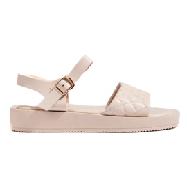 Sandali beige da donna sulla piattaforma