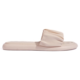 Infradito da donna beige con volant