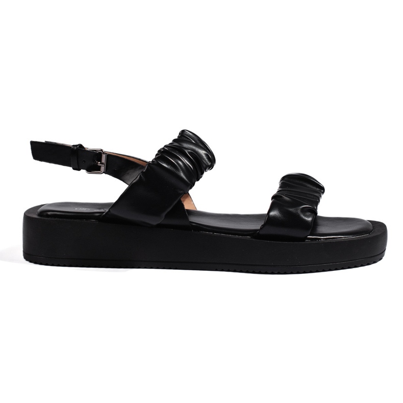 Sandali slip-on neri con plateau nero
