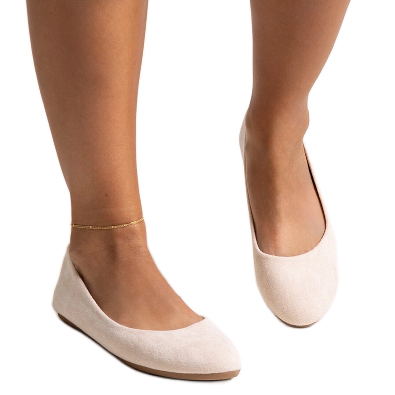 Ballerine beige chiaro realizzate in eco suede Jala