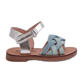Sandali da Bambino Chiusura con Velcro e Cinturini Intrecciati Blu Dianttha