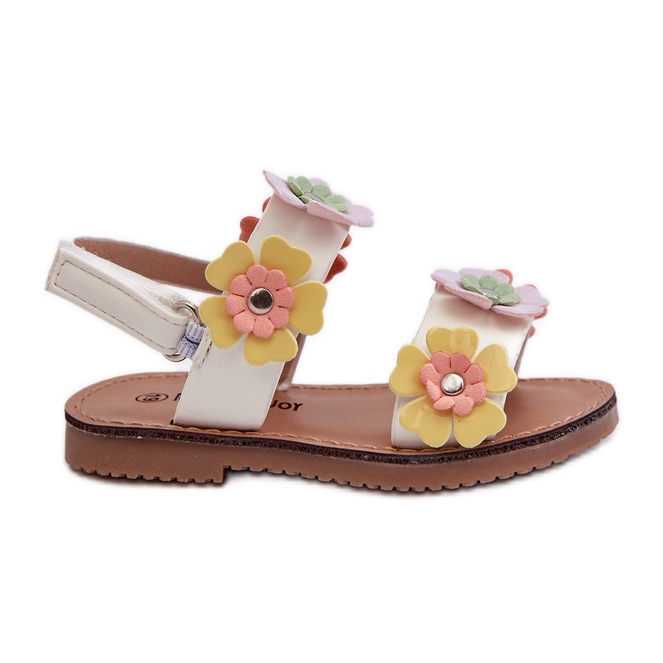 Sandali da Bambino Decorati con Fiori Tinette Multicolor bianca