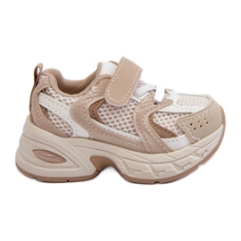 Scarpe Sportive da Bambino Sneakers con Velcro, Rulagia Beige