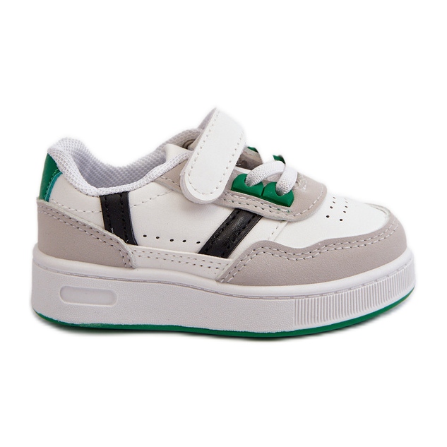 Scarpe sportive classiche da bambino bianche e verdi Marlin bianca