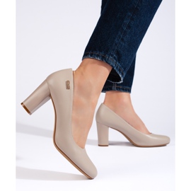 Comode décolleté grigie da donna con tacco alto di Sergio Leone grigio