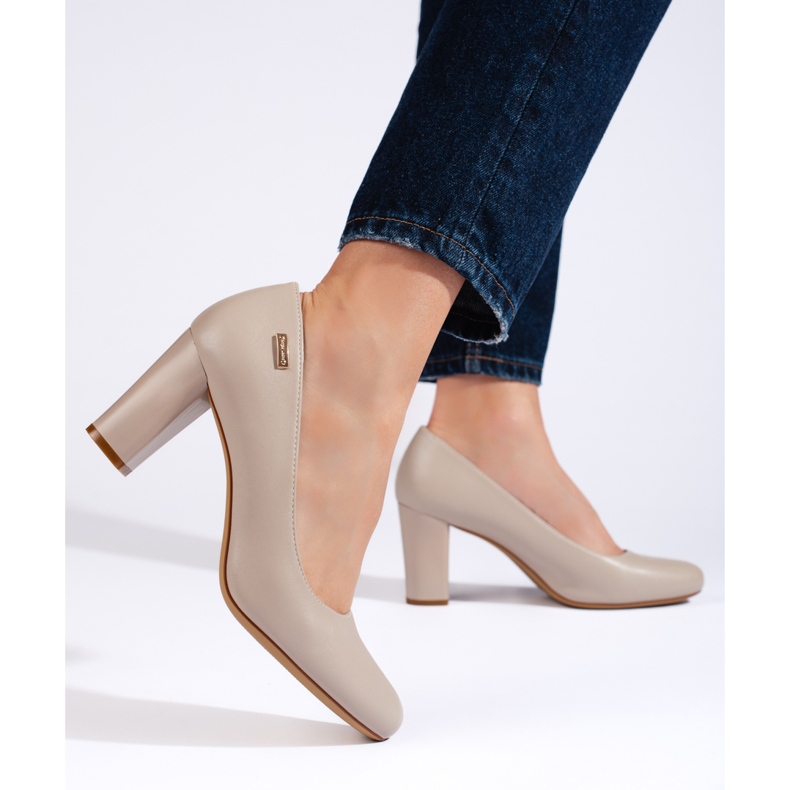 Comode décolleté grigie da donna con tacco alto di Sergio Leone grigio