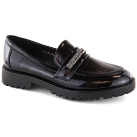 Scarpe laccate con zirconi Filippo W PAW545, nere nero