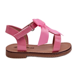 Sandali da bambino in vernice con fiocco in velcro, rosa Joratia