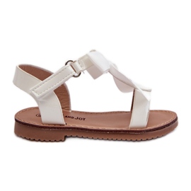 Sandali da bambino laccati con fiocco in velcro, Joratia bianco