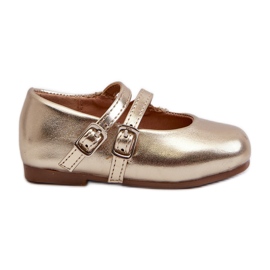 Ballerine da bambino con cinturini Margenis dorati d'oro