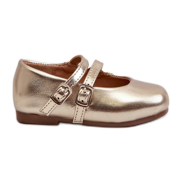 Ballerine da bambino con cinturini Margenis dorati d'oro
