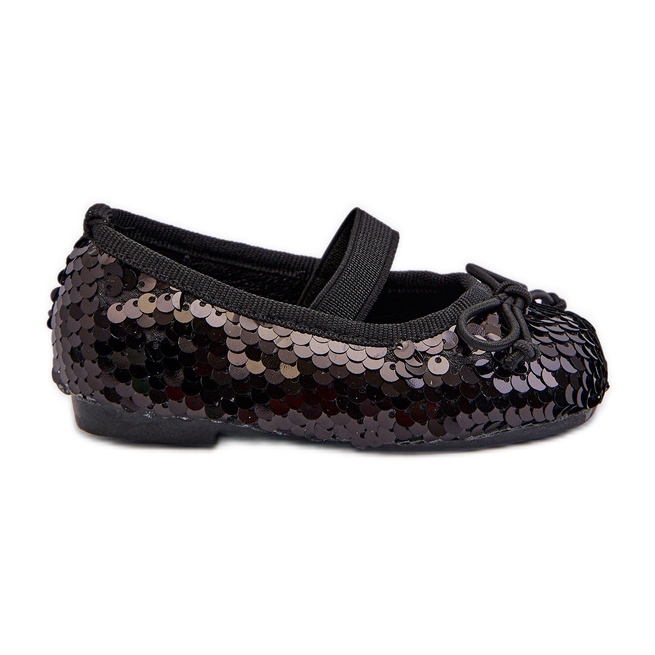 Ballerine da bambino decorate con paillettes, Black Weries nero
