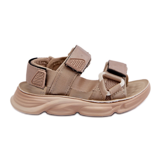 Sandali da bambino con chiusura in velcro, Beige Orretta