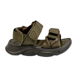 Sandali da bambino con chiusura in velcro, colore verde Orretta