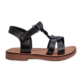 Sandali da bambino con chiusura in velcro, Nero, Sarniema