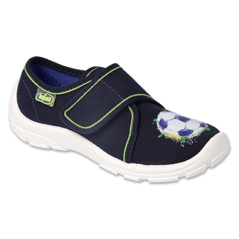Pantofole per bambini Befado con velcro 974Y534, blu navy, con pallone