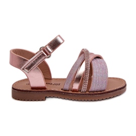 Sandali Velcro Da Bambino Lucidi, Delphina Rosa