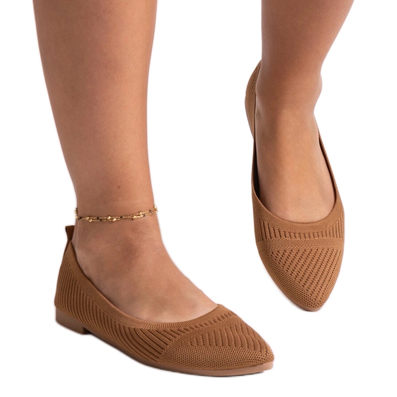 Ballerine Wendana in tessuto caramello marrone