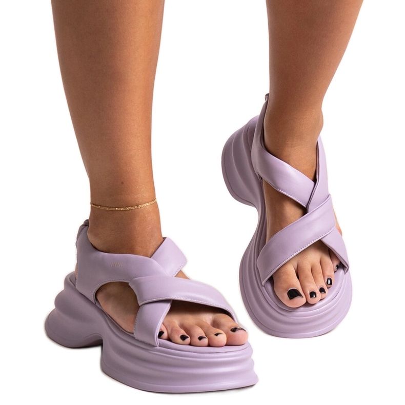 Sandali in pelle viola GOE NN2N4103