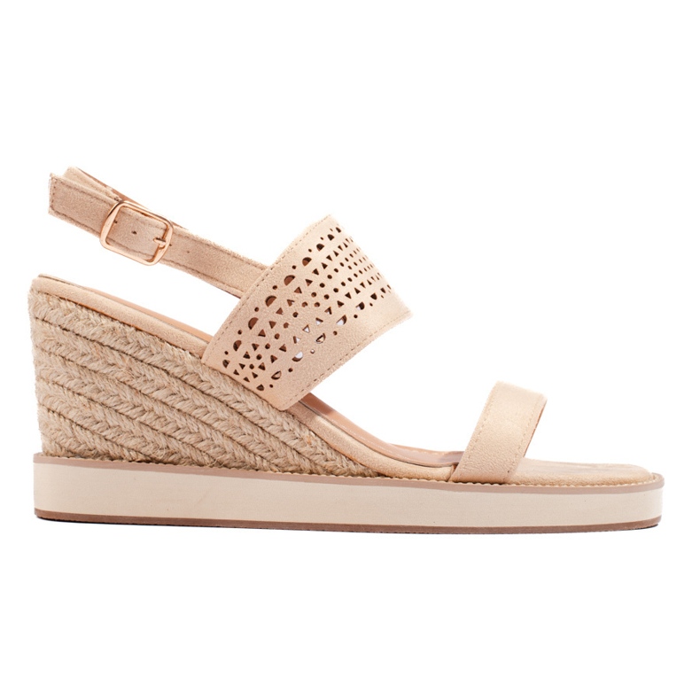 Sandali con zeppa da donna beige