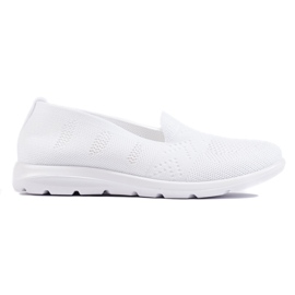Slip-on da donna in tessuto bianco bianca