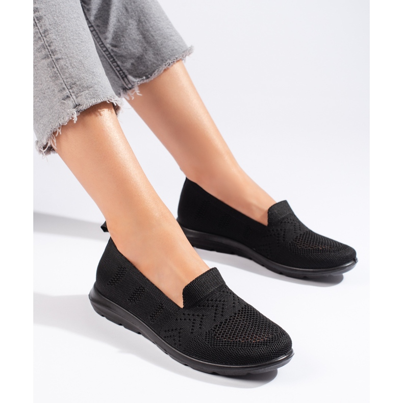 Slip-on da donna in tessuto nero