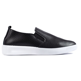 Scarpe slip-on nere traforate nero