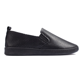Slip-on da donna traforati, leggeri, neri nero