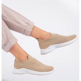 Scarpe sportive in tessuto beige