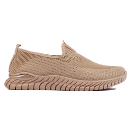 Sneakers da donna in tessuto marrone