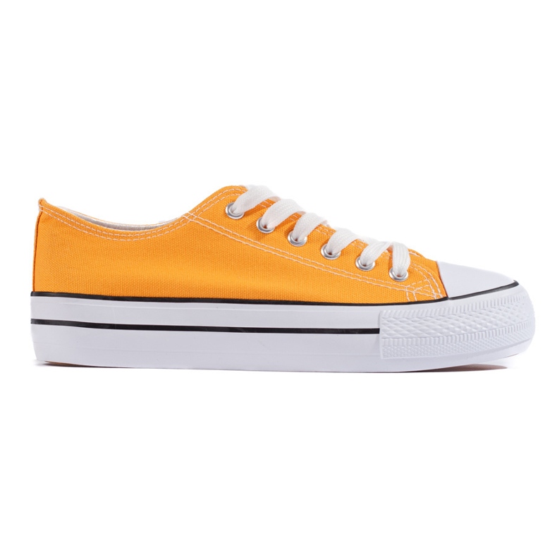 Classiche sneakers stringate da donna gialle giallo