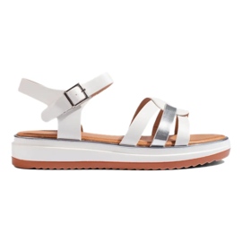 Sandali con plateau da donna bianchi bianco