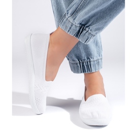Slip-on da donna in tessuto bianco bianca