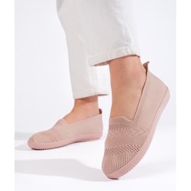 Slip-on da donna in tessuto rosa