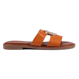 Eleganti infradito da donna color cammello marrone