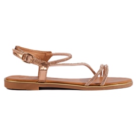 Sandali da donna in glitter marrone