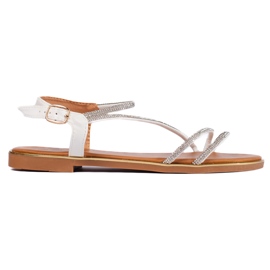 Sandali da donna bianchi glitter bianca